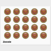 Monogram Bling Bling Ronde Sticker (Vel)