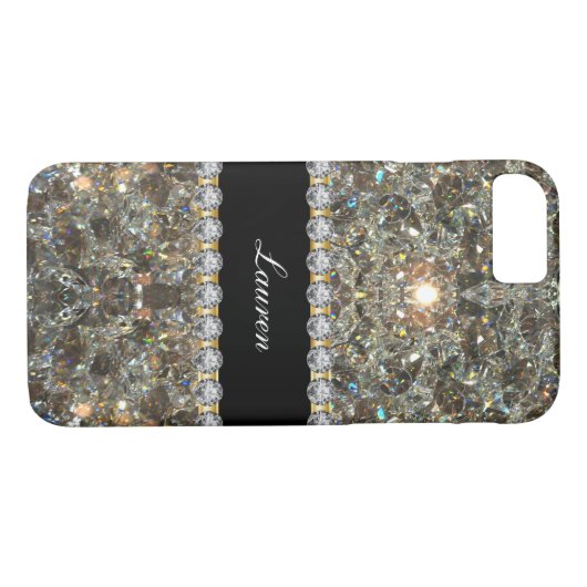 Monogram Bling Style Case-Mate iPhone Case (Achterkant (Horizontaal))