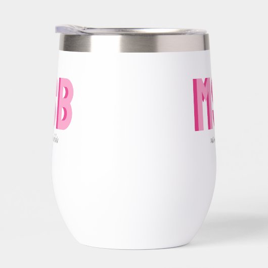 Monogram Block Shadow Initialen Roze Aangepaste te (Rechts)
