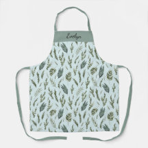Monogram Bloem Botanische Groene Bladeren Patroon