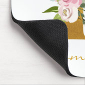 Monogram Bloem Faux Goud Naam Initiaal Persoonlijk Muismat (Hoek)