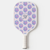 Monogram Bloem Hortensia Blad Patroon Witte Hand Pickleball Paddle (Achterkant)