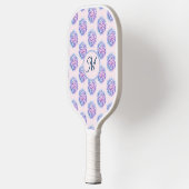 Monogram Bloem Hortensia Blad Patroon Witte Hand Pickleball Paddle (Links)