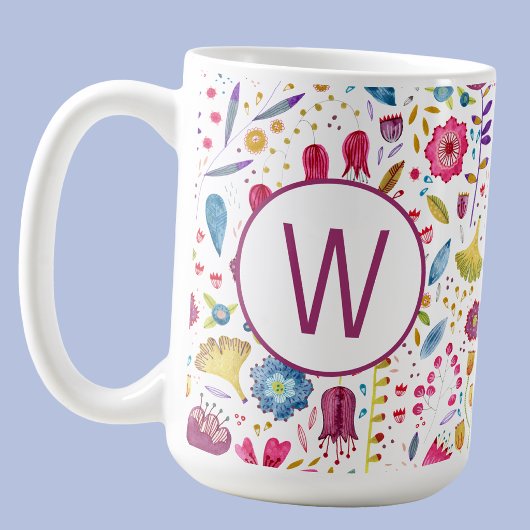 Monogram Bloem Koffiemok