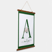 Monogram Bloem Letter A Hangend Wandkleed (Gebogen)