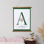Monogram Bloem Letter A Hangend Wandkleed (Slaapkamer)