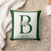 Monogram Bloem Letter B Kussen (Deken)