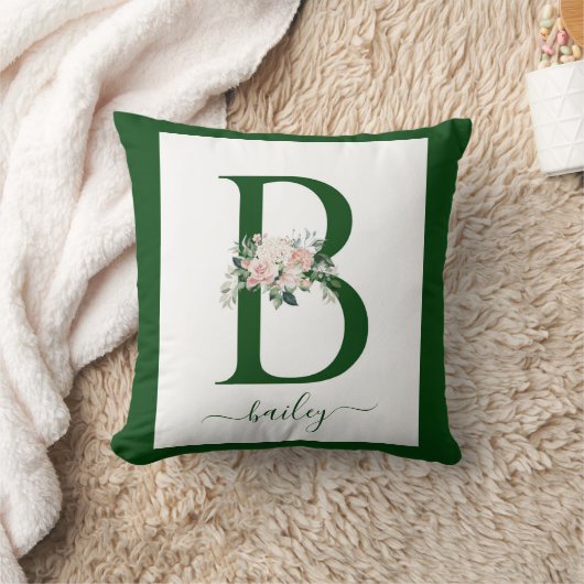 Monogram Bloem Letter B Kussen (Deken)