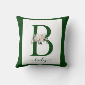 Monogram Bloem Letter B Kussen (Achterkant)