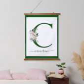 Monogram Bloem Letter C Hangend Wandkleed (Slaapkamer)