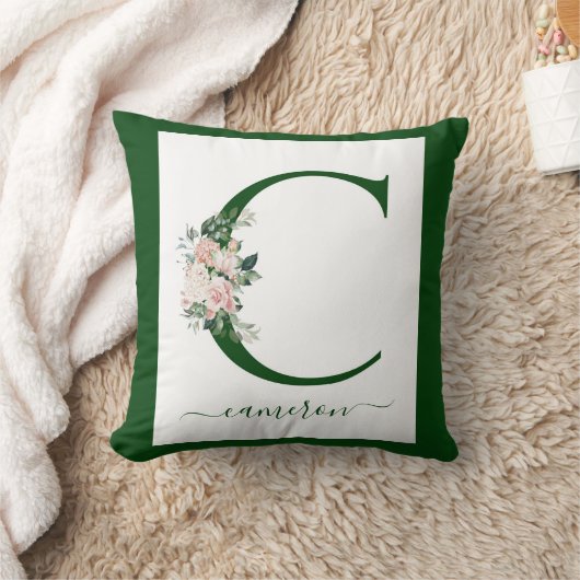 Monogram Bloem Letter C Kussen (Deken)