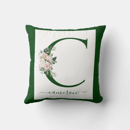 Monogram Bloem Letter C Kussen (Achterkant)