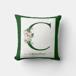 Monogram Bloem Letter C Kussen