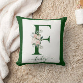 Monogram Bloem Letter F Kussen (Deken)