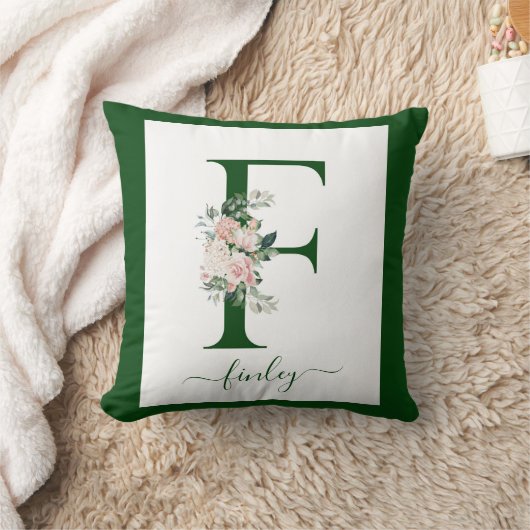 Monogram Bloem Letter F Kussen (Deken)