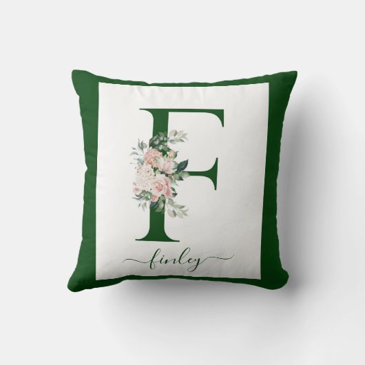 Monogram Bloem Letter F Kussen (Achterkant)