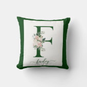 Monogram Bloem Letter F Kussen (Voorkant)