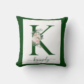 Monogram Bloem Letter K Kussen (Voorkant)