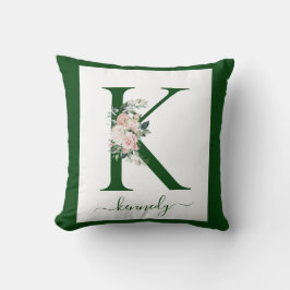 Monogram Bloem Letter K Kussen