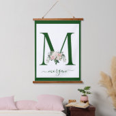 Monogram Bloem Letter M Hangend Wandkleed (Slaapkamer)