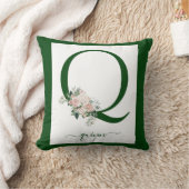 Monogram Bloem Letter Q Kussen (Deken)
