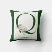 Monogram Bloem Letter Q Kussen (Achterkant)