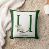 Monogram Bloem Letter U Kussen (Deken)