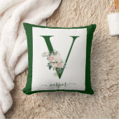 Monogram Bloem Letter V Kussen (Deken)