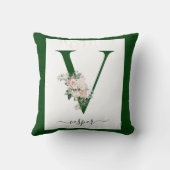 Monogram Bloem Letter V Kussen (Achterkant)