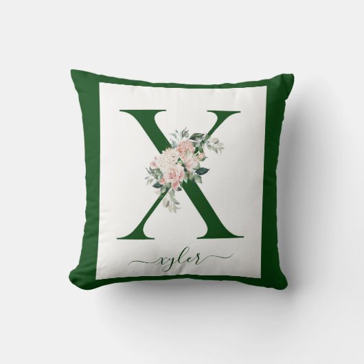 Monogram Bloem Letter X Kussen (Voorkant)
