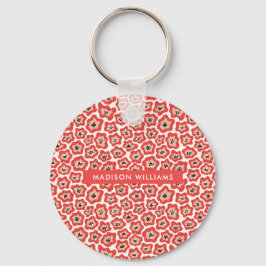 Monogram Bloem Moderne Minimale Sleutelhanger