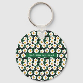 Monogram Bloem Moderne Minimalistische Sleutelhang Sleutelhanger