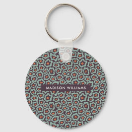 Monogram Bloem Moderne Minimalistische Sleutelhang Sleutelhanger