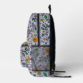 Monogram Bloem Patroon oranje Werveling Bes Lilac Bedrukte Rugzak (Rechts)