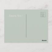 Monogram Bloem Roze Goud Waterverf Bedankt Briefkaart (Achterkant)