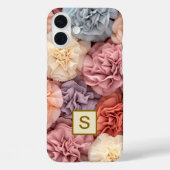 Monogram bloem roze iPhone hoes (Achterkant)