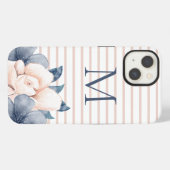Monogram Bloem Roze iPhone Hoesje (Achterkant horizontaal)