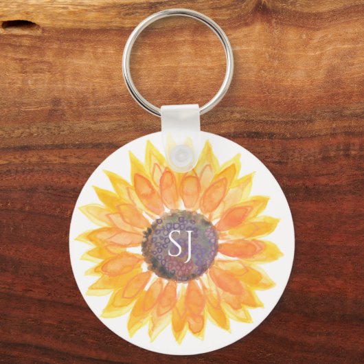 Monogram Bloem Sleutelhanger (Voorkant)