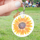Monogram Bloem Sleutelhanger