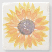 Monogram Bloem Stenen Onderzetter (Voorkant)