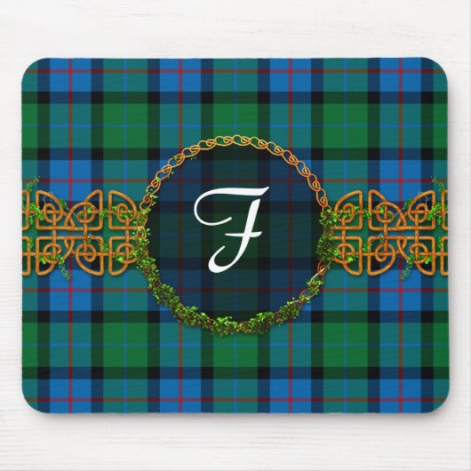 Monogram bloem van Schotse Tartans Muismat (Voorkant)