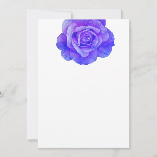 Monogram Bloemblauw Roos Bloemen Elegante bruiloft Kaart (Achterkant)