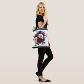 Monogram Bloemboeket in bordeauxrood, marineblauw  Tote Bag (Op model)