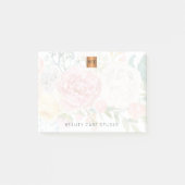 Monogram bloemboeket metallic goud koper post-it® notes (Voorkant)