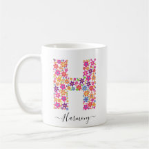 Monogram bloemen Aangepaste tekst - Florentijnse l