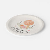 Monogram Bloemen Basketbal Bruiloft Douche Papieren Bordje (Gekanteld)