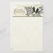  monogram bloemen bloeiende bijkantoor briefpapier (Voorkant / Achterkant)