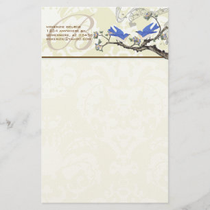 monogram bloemen bloeiende bijkantoor briefpapier