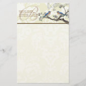  monogram bloemen bloeiende bijkantoor briefpapier (Voorkant)