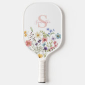Monogram Bloemen Botanische Pickleball Paddle (Achterkant)